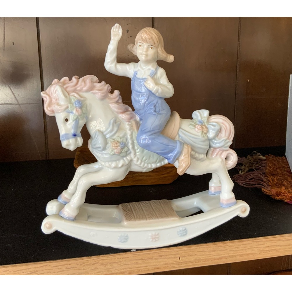 Paul Sebastian Girl on Horse Porcelain Figurine